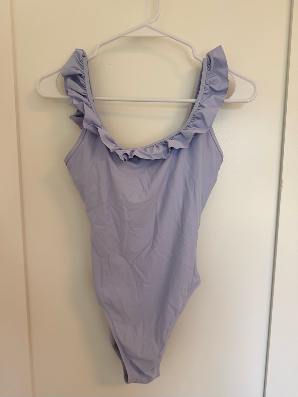 J.Crew Ruffled Scoop Neck One-Piece Swimsuit - Light Lavender
